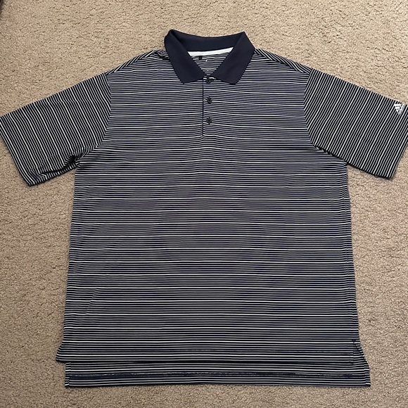 adidas Other - Adidas Climalite Mens Short Sleeve Golf Polo Shirt Navy White Striped Size XXL